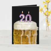 20e verjaardag zwarte bier kaart (Gele Bloem)