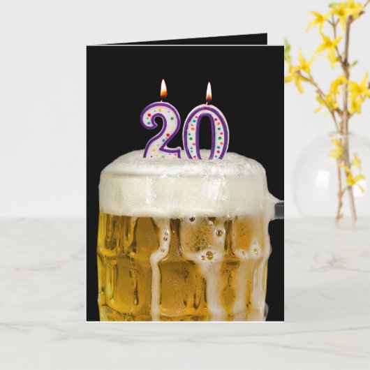 20e verjaardag zwarte bier kaart (Gele Bloem)