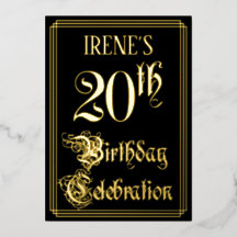 20e Verjaardagsfeest — Fancy Schrift & Aangepaste