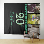 20e verjaardagsfeest, Green Glitter & 3 foto's Wandkleed (In Situ (horizontaal))