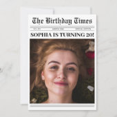 20e Verjaardagsfeest Krant Hoesje Foto Kaart (Voorkant)