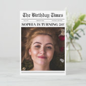 20e Verjaardagsfeest Krant Hoesje Foto Kaart (Staand voorkant)