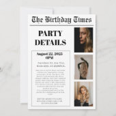 20e Verjaardagsfeest Krant Hoesje Foto Kaart (Achterkant)