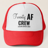 20e verjaardagsfeest Twenty AF Crew Squad Group Trucker Pet (Voorkant)