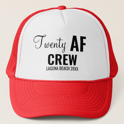 20e verjaardagsfeest Twenty AF Crew Squad Group Trucker Pet (Voorkant)
