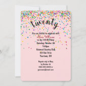 20e Verjaardagsfeestje confetti uitnodiging (Voorkant)