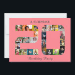 20e verjaardagsfeestje fotocollage blush roze grij kaart<br><div class="desc">Bewerk eenvoudig de tekst op maat van uw verjaardagsfeestgegevens. Kijk eens wie er jarig is. Een nieuw decennium omslaan is een geweldige tijd om te vieren! Wil je iemand helpen om zijn verjaardag te vieren? Deze "Photo Birthday Party Invitation" zal de grote dag van plezier aankondigen en vrienden en familie...</div>