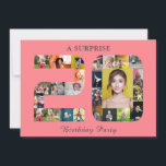 20e verjaardagsfeestje fotocollage blush roze grij kaart<br><div class="desc">Bewerk eenvoudig de tekst op maat van uw verjaardagsfeestgegevens. Kijk eens wie er jarig is. Een nieuw decennium omslaan is een geweldige tijd om te vieren! Wil je iemand helpen om zijn verjaardag te vieren? Deze "Photo Birthday Party Invitation" zal de grote dag van plezier aankondigen en vrienden en familie...</div>