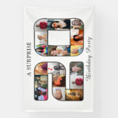 20e verjaardagsfeestje fotocollage spandoek (Verticaal)