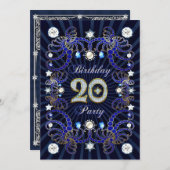20e verjaardagsfeestje met massa's juwelen kaart (Voorkant / Achterkant)