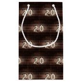 20e verjaardagsmarque lichten op baksteen klein cadeauzakje (Achterkant)