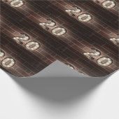 20e verjaardagsmarquee licht op baksteen cadeaupapier (Hoek)