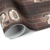 20e verjaardagsmarquee licht op baksteen cadeaupapier (Rol Hoek)