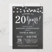 20e Wedding Jubileum Uitnodiging Chalkboard (Voorkant)