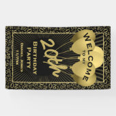 20e welkomstpatroon zwart & Gold Random Number 20 Spandoek (Horizontaal)