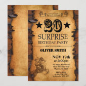 20e Westerne verjaardagsuitnodiging Kaart (Voorkant / Achterkant)