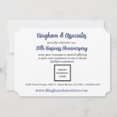 20e Zakelijk Jubileum  Blauw en Zilver Kaart (Achterkant)