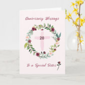 20e zuster Jubileum Blessings zonder religie Kaart (Gele Bloem)