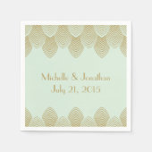 20's Art Deco Scallop Trouwservet Mint Servet (Voorkant)