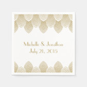 20's Art Deco Scallop Trouwservet Servetten (Voorkant)