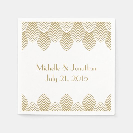 20's Art Deco Scallop Trouwservet Servetten (Voorkant)