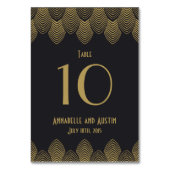  20's Art Deco Scallop Trouwtafel Nummer Kaart (Voorkant)
