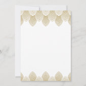  20's Art Deco Scallop White Gold Wedding Kaart (Achterkant)
