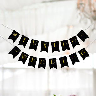 '20s Black and Gold Gatsby Wedding Bunting Flags' Vlaggetjes