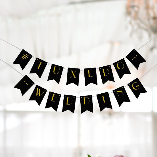 '20s Black and Gold Gatsby Wedding Bunting Flags' Vlaggetjes