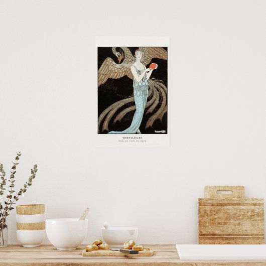 20's Flapper Vrouw Portret Kunst Poster (Keuken)