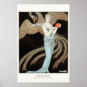 20's Flapper Vrouw Portret Kunst Poster