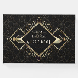  20s Gold Black Great Gatsby Gastenboek