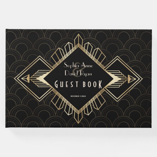  20s Gold Black Great Gatsby Gastenboek (Voorkant)