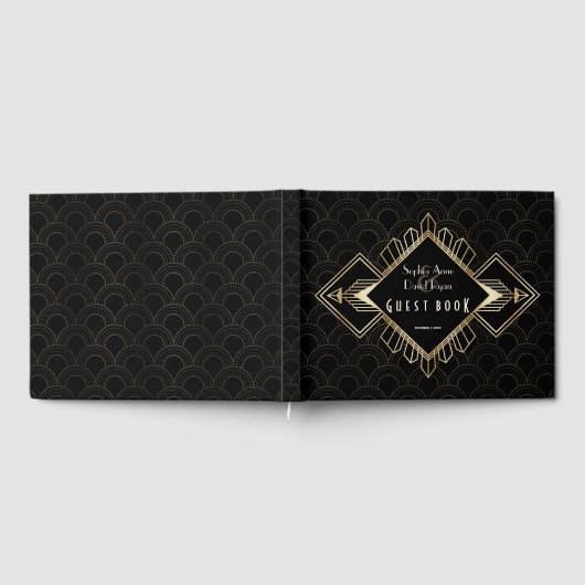  20s Gold Black Great Gatsby Gastenboek (Volledig)