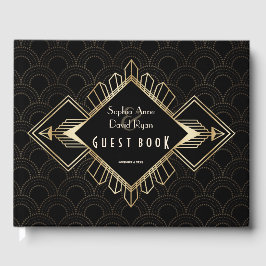  20s Gold Black Great Gatsby Gastenboek