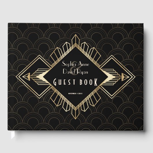  20s Gold Black Great Gatsby Gastenboek (Voorkant)