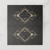 20s Gold Black Great Gatsby Wedding Plaatskaartje (Buitenkant ongevouwen)