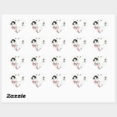 20s  Mode Illustratie Cupid & Vrouw Hart Sticker (Vel)