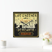 20s Retro Art Deco Sunny Demeanor Custom Name Vierkante Klok (Huis)