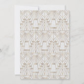 20s Royale Fleur-de-Lis Art Deco Goud Witte Trouw Kaart (Achterkant)