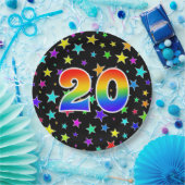 20ste evenement: Bold, Fun, Kleurrijke Regenboog 2 Papieren Bordje (Feest)