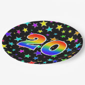 20ste evenement: Bold, Fun, Kleurrijke Regenboog 2 Papieren Bordje (Gekanteld)