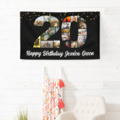 20ste gelukkige verjaardag Foto Collage jubileum Spandoek (Insitu)