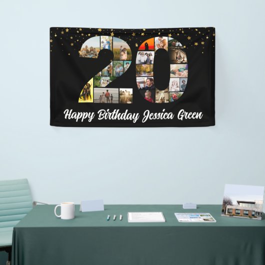 20ste gelukkige verjaardag Foto Collage jubileum Spandoek (Beurs)