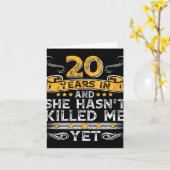 20ste Jubileum 20 jaar in en zij heeft &#39;t ki Kaart (Gele Bloem)