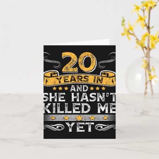 20ste Jubileum 20 jaar in en zij heeft 't ki Kaart (Gele Bloem)