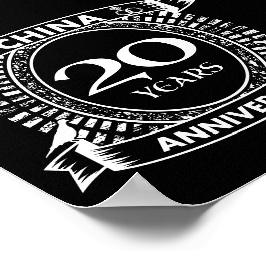 20ste trouwdag china poster (Hoek)