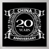 20ste trouwdag china poster (Voorkant)