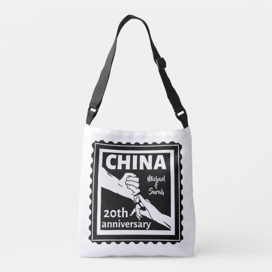 20ste trouwdag China traditioneel Crossbody Tas (Achterkant)