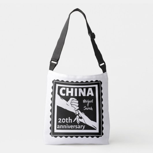 20ste trouwdag China traditioneel Crossbody Tas (Voorkant)